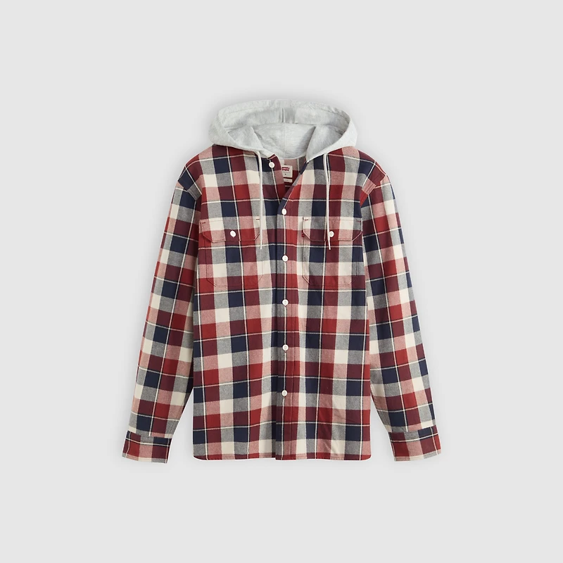 Plaid Hooded Classic Worker Shirt