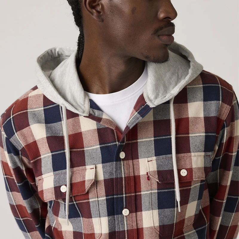 Plaid Hooded Classic Worker Shirt