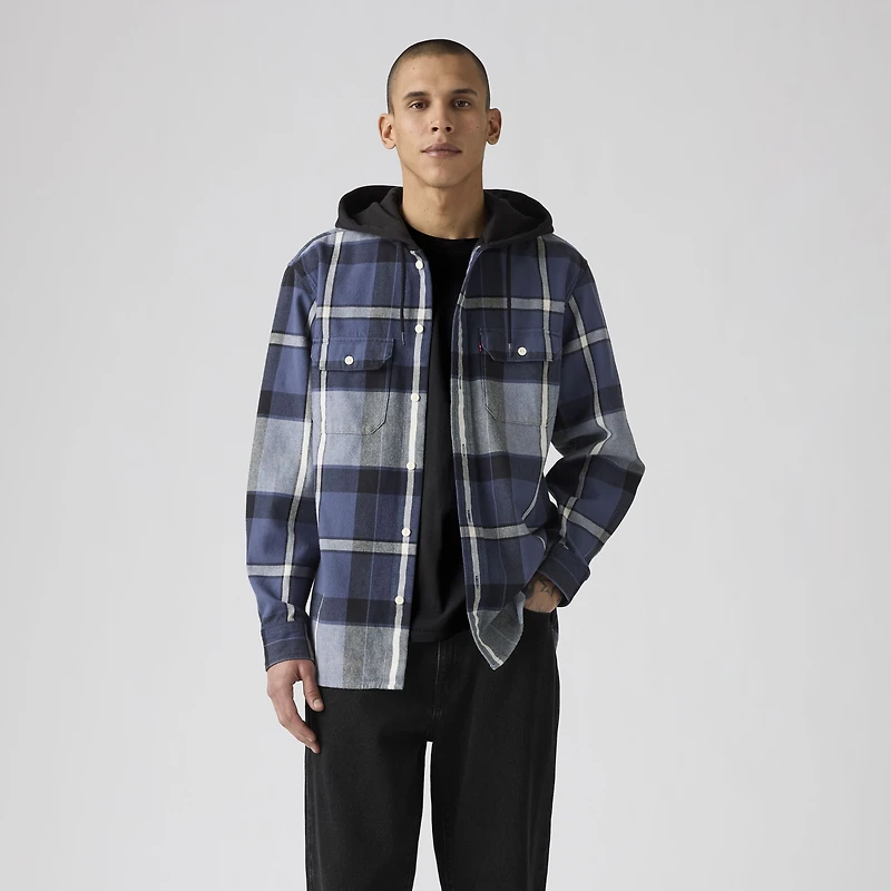 Plaid Hooded Classic Worker Shirt