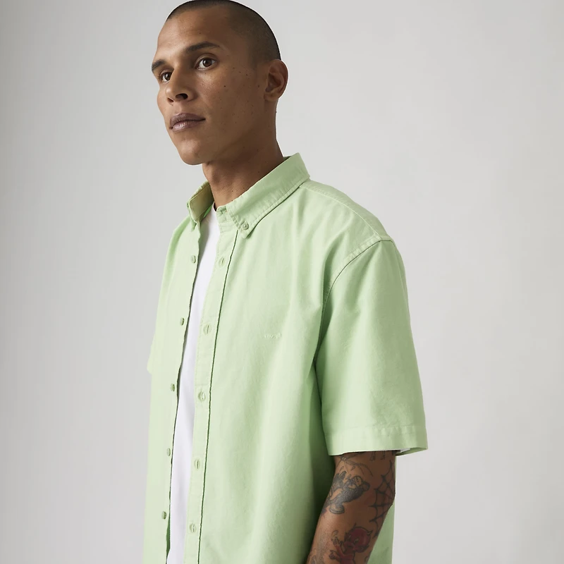 Authentic Short-Sleeve Button-Down Garment Dye Shirt