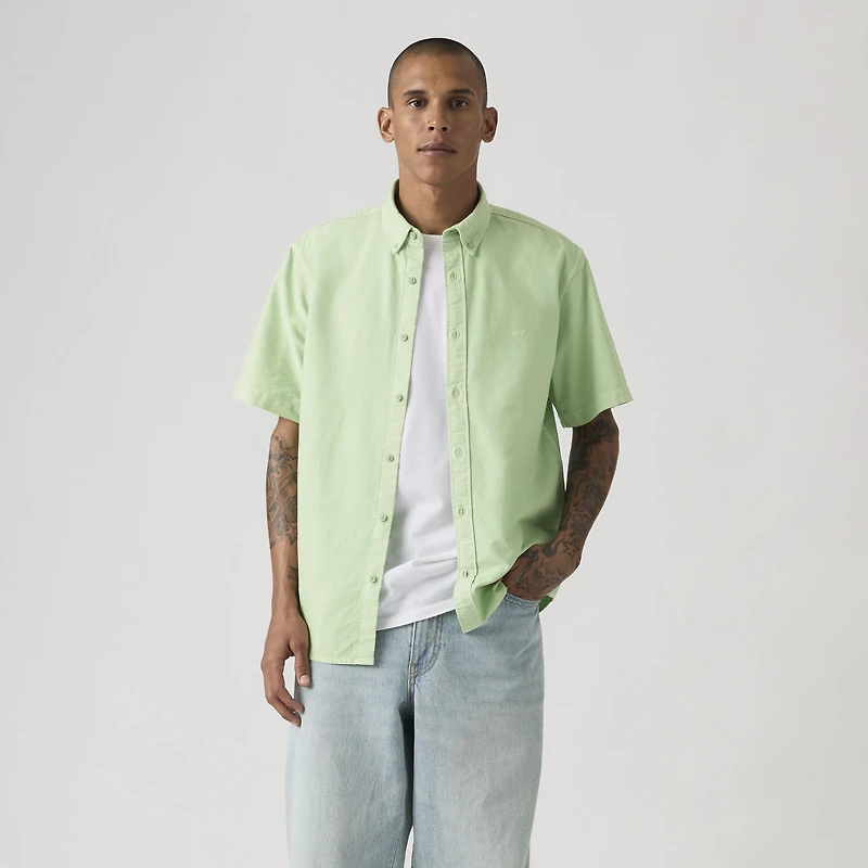 Authentic Short-Sleeve Button-Down Garment Dye Shirt
