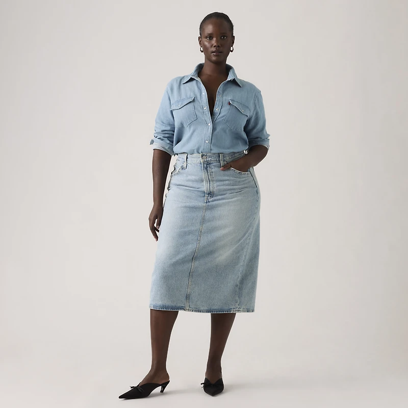 High Rise Slit Skirt