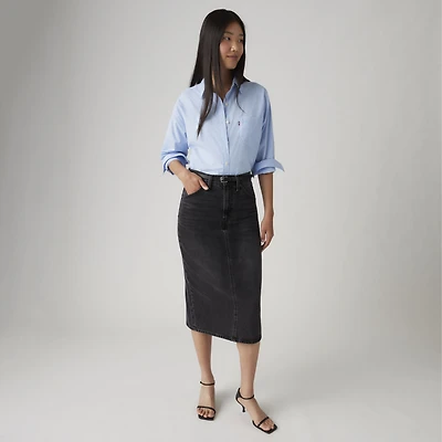 High Rise Slit Skirt