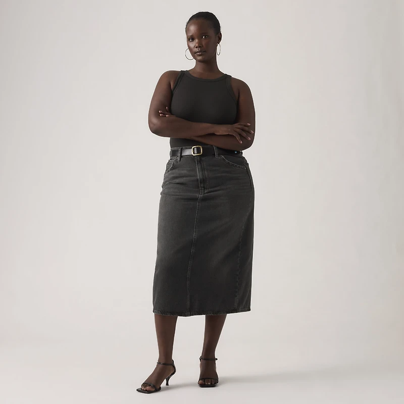 High Rise Slit Skirt