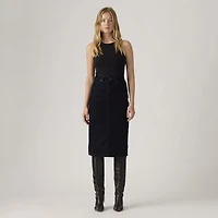 High Rise Back Slit Skirt