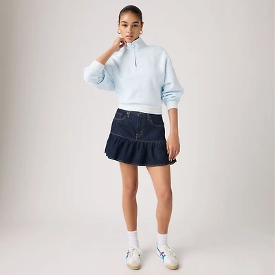 Flounce Mini Lightweight Skirt