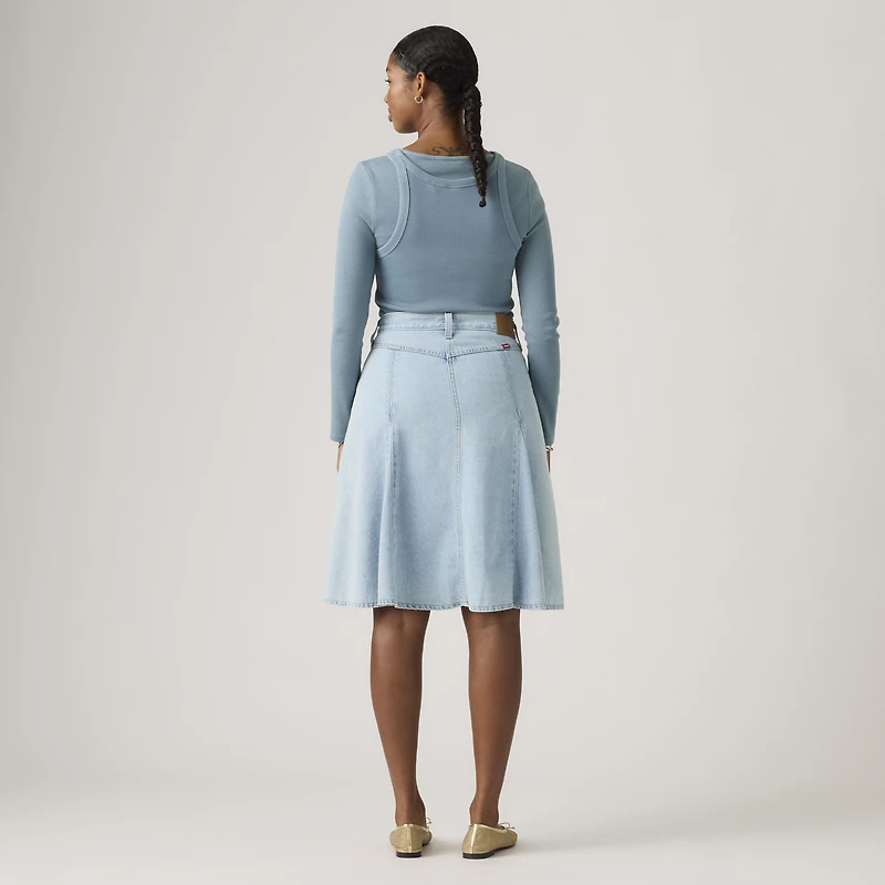Godet Knee-Length Lightweight Skirt