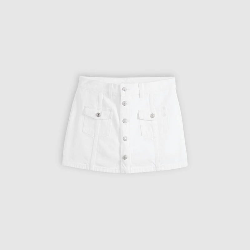 Button Front Skort