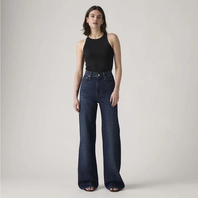 Ribcage Wide-Leg Linen+ Denim Women's Jeans