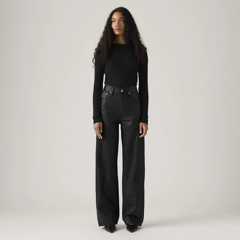Coated Ribcage Wide Leg Women's Jeans