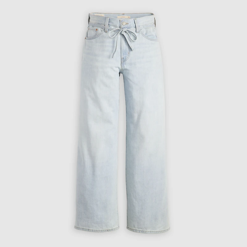 XL Baggy Straight Linen+ Denim Women's Jeans