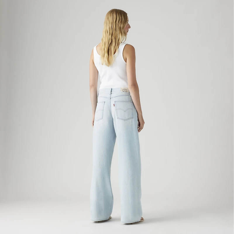 XL Baggy Straight Linen+ Denim Women's Jeans