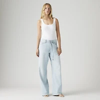 XL Baggy Straight Linen+ Denim Women's Jeans