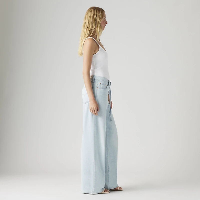 XL Baggy Straight Linen+ Denim Women's Jeans