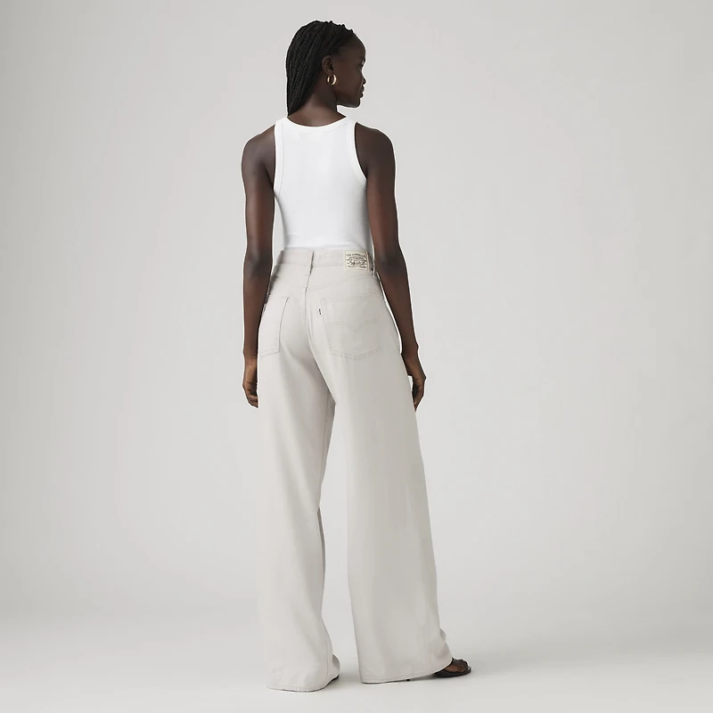 XL Baggy Straight Linen Blend Women's Pants