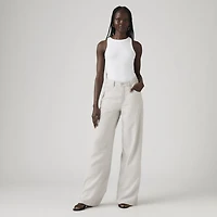 XL Baggy Straight Linen Blend Women's Pants