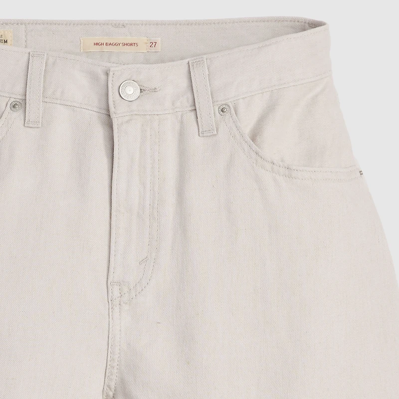 High Rise Baggy Linen Blend Lightweight Women's Shorts