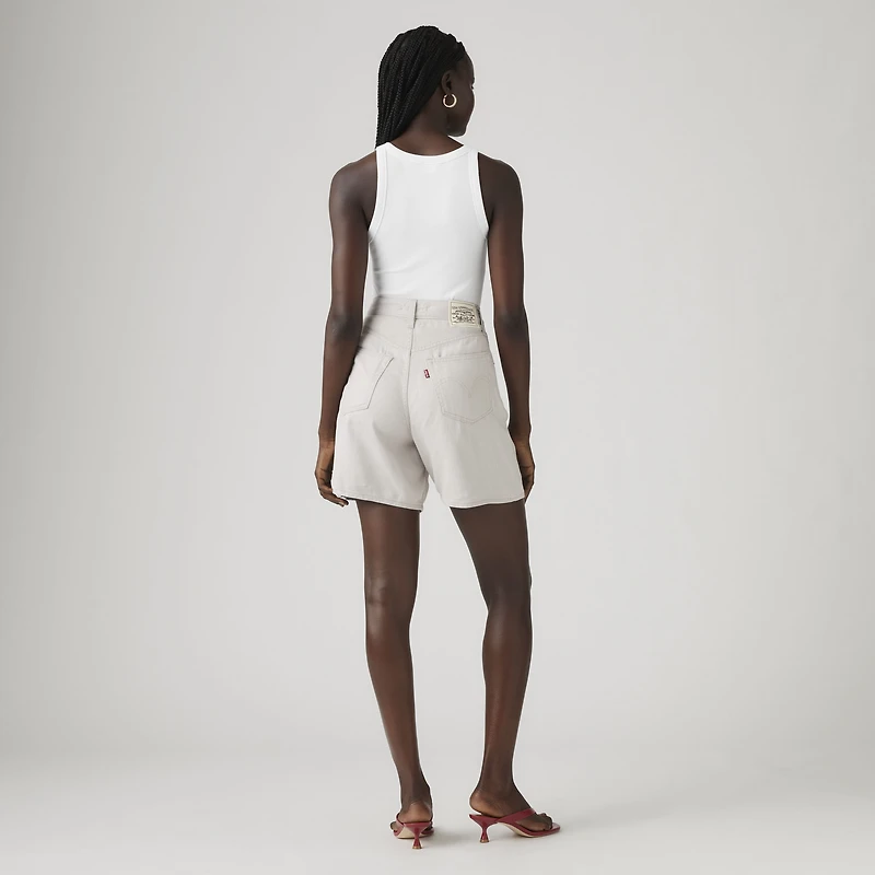 High Rise Baggy Linen Blend Lightweight Women's Shorts