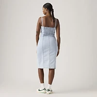 Denim Bustier Midi Dress