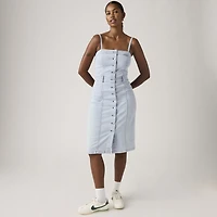 Denim Bustier Midi Dress