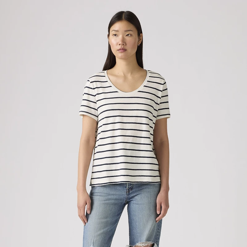 Bridget Cotton Linen Short Sleeve T-Shirt