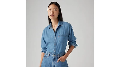 Harlie Boyfriend Linen+ Denim Shirt
