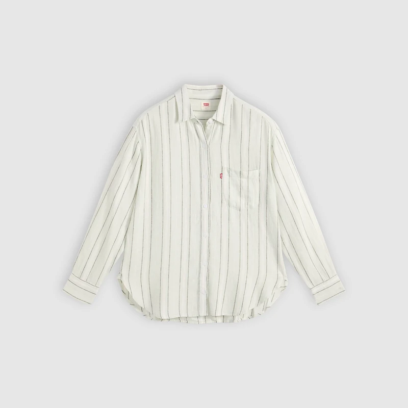Harlie Boyfriend Linen Button Down Shirt