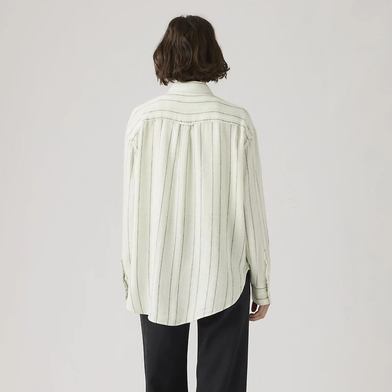 Harlie Boyfriend Linen Button Down Shirt