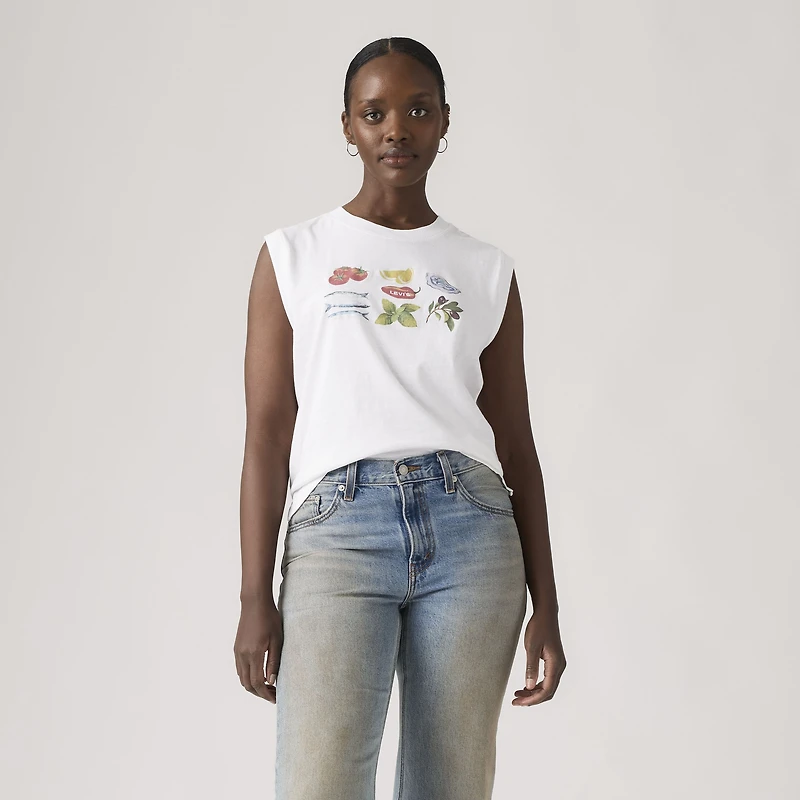 Graphic Logo Fruit Boxy Tank Top