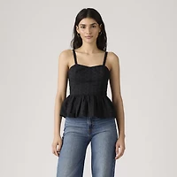 Lula Eyelet Peplum Tank Top