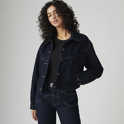 Shrunken '90s Western Trucker Jacket