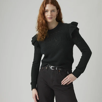 Shane Flutter Sleeve Sweater
