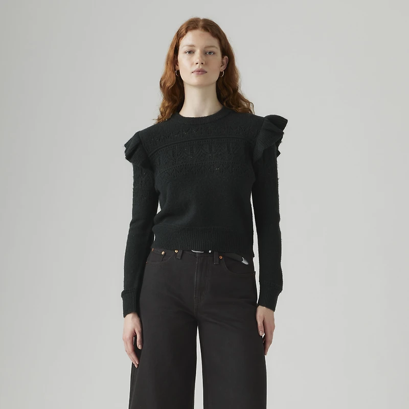 Shane Flutter Sleeve Sweater
