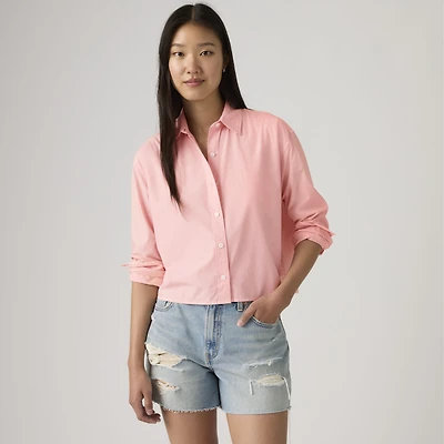 Harlie Garment Dye Cropped Shirt