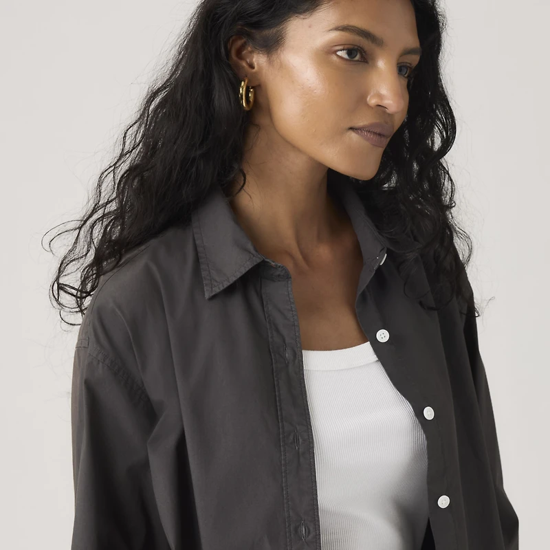 Harlie Garment Dye Cropped Shirt