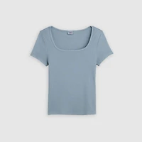 Garment Dye Essential Square Neck T-Shirt