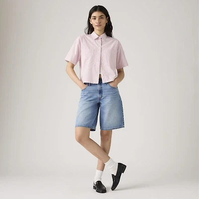 Harlie Short-Sleeve Cropped Shirt