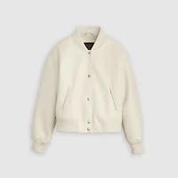 Faux Leather Varsity Bomber Jacket