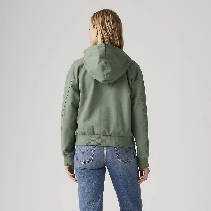 Relaxed Hooded Bomber Jacket