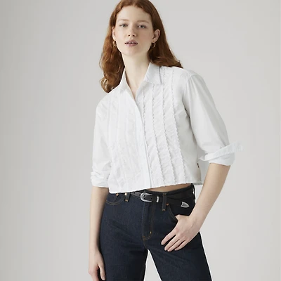 Cropped Harlie Tuxedo Shirt