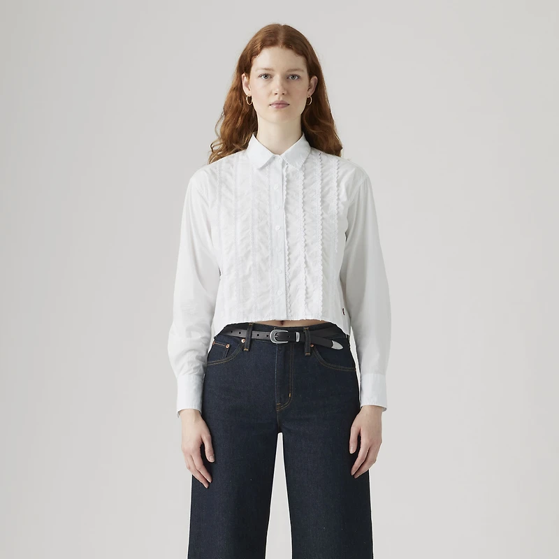Cropped Harlie Tuxedo Shirt