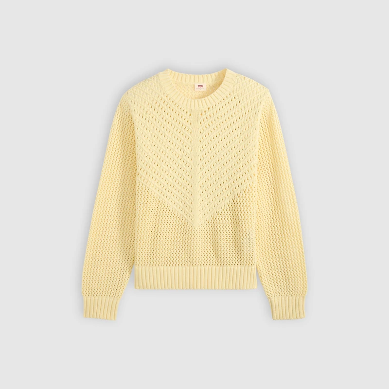 Gaelle Long-Sleeve Crochet Pullover