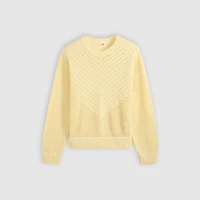 Gaelle Long-Sleeve Crochet Pullover