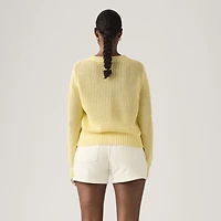 Gaelle Long-Sleeve Crochet Pullover