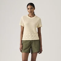 Isabelle Crochet Short Sleeve Sweater