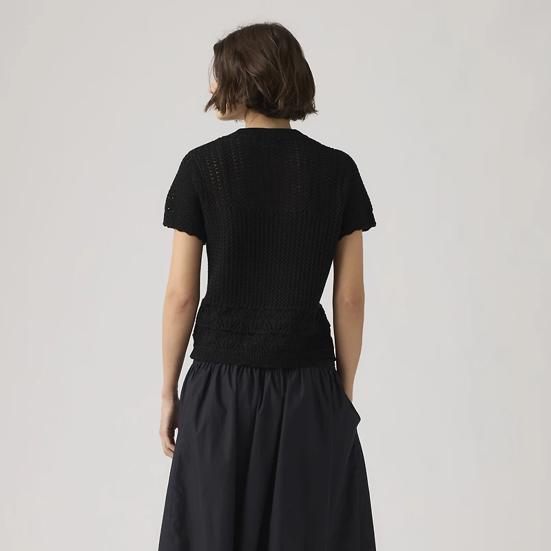 Isabelle Crochet Short Sleeve Sweater