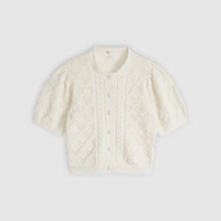 Pauline Pointelle Short-Sleeve Cardigan