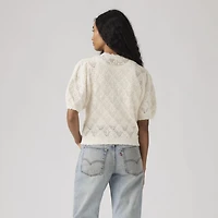 Pauline Pointelle Short-Sleeve Cardigan