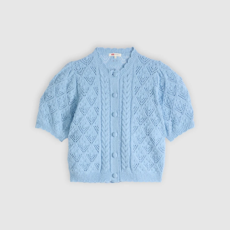 Pauline Pointelle Short-Sleeve Cardigan