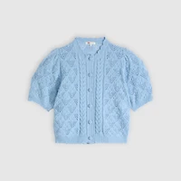 Pauline Pointelle Short-Sleeve Cardigan